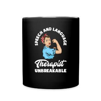 Speech therapist, speech therapist, speech therapist - Full Colour Mug - black - Front