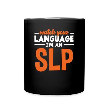Speech therapist, speech therapist, speech therapist - Full Colour Mug - black - Front