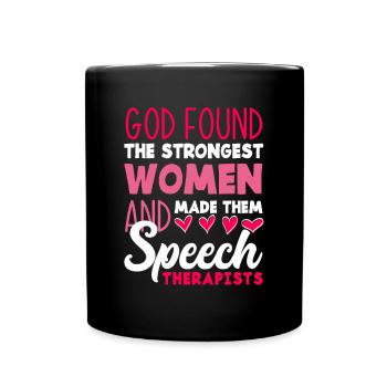 Speech therapist, speech therapist, speech therapist - Full Colour Mug - black - Front