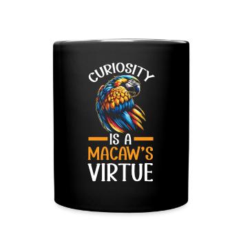 Blue Gold Macaw Parrot Bird Lover Ornithology - Full Colour Mug - black - Front