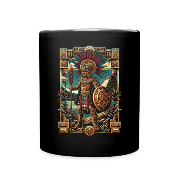 Guerrier aztèque Civilisation aztèque mexicaine indigène - Mug uni - noir - Devant