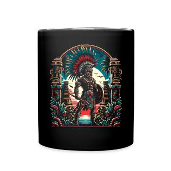 Guerrier aztèque Civilisation aztèque mexicaine indigène - Mug uni - noir - Devant