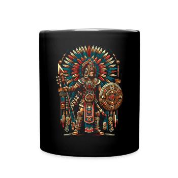 Guerrier aztèque Civilisation aztèque mexicaine indigène - Mug uni - noir - Devant