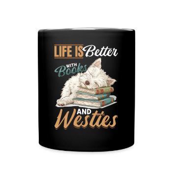 West Highland White Terrier Westie Race de chien - Mug uni - noir - Devant