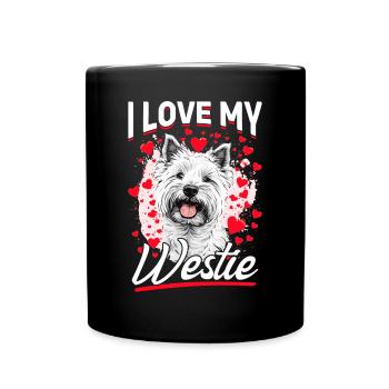 West Highland White Terrier Westie Race de chien - Mug uni - noir - Devant
