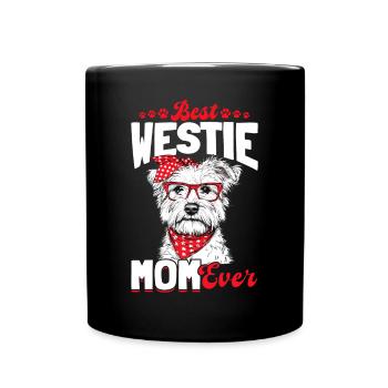 West Highland White Terrier Westie Race de chien - Mug uni - noir - Devant