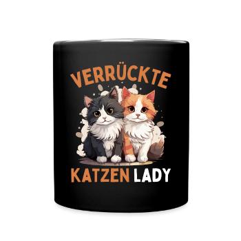 FOLLE DAME DES CHATS ! Drôles De Femmes Chats - Mug uni - noir - Devant