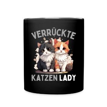 FOLLE DAME DES CHATS ! Drôles De Femmes Chats - Mug uni - noir - Devant