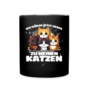 JE PRÉFÈRE ALLER VOIR MES CHATS MAINTENANT ! - Mug uni - noir - Devant