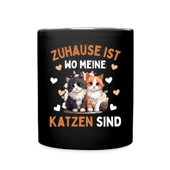 I JUST LIKE CATS! Funny Cat Cat - Full Colour Mug - black - Front