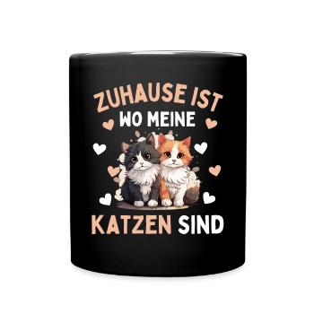 J’AIME LES CHATS ! Drôle de chat chat - Mug uni - noir - Devant