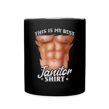 C’est ma meilleure chemise de concierge - femme de ménage drôle - Mug uni - noir - Devant