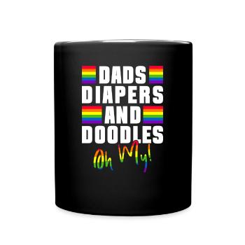 Gay Dad Ally Dad Father's Day - Full Colour Mug - black - Front