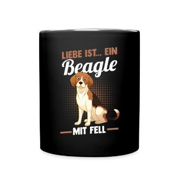 Hund Beagle - Tasse einfarbig - Schwarz - Vorne