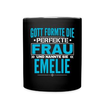 Emelie Name Design - Tasse einfarbig - Schwarz - Vorne