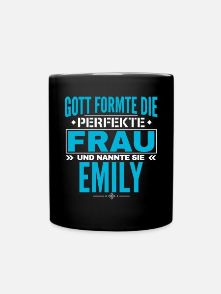 Emily Name Design - Tasse einfarbig - Schwarz