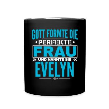 Evelyn Name Design - Tasse einfarbig - Schwarz - Vorne