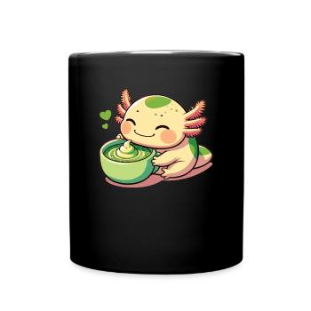Thé matcha à l’axolotl matcha - Mug uni - noir - Devant