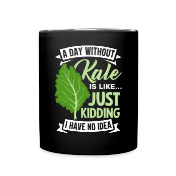Véganisme végétarien au chou frisé - Mug uni - noir - Devant