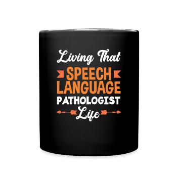 Speech therapist, speech therapist, speech therapist - Full Colour Mug - black - Front