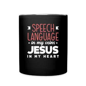 Speech therapist, speech therapist, speech therapist - Full Colour Mug - black - Front