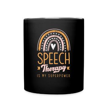 Speech therapist, speech therapist, speech therapist - Full Colour Mug - black - Front