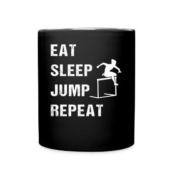 Eat Sleep Jump Repeat - Runner's Life - Full Colour Mug - black - Front