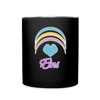 . Geburtstag Regenbogen Baby Motiv Herz - Tasse einfarbig - Schwarz - Vorne