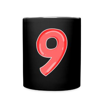 Nine - 9 - Full Colour Mug - black - Front