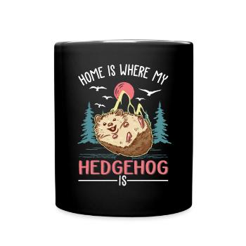 La maison, c’est là où se trouve mon hérisson - Mug uni - noir - Devant