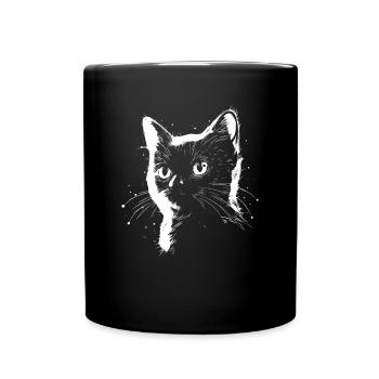 Cat Drawing - Full Colour Mug - black - Front