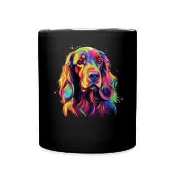 Aquarelle colorée irlandais Setter - Mug uni - noir - Devant