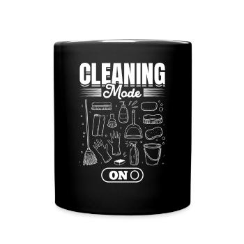 Femme de ménage Concierge - Mode de nettoyage activé - Mug uni - noir - Devant