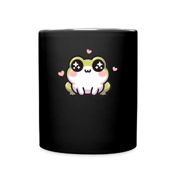 Kawaii Frog Cute Pattern - Full Colour Mug - black - Front