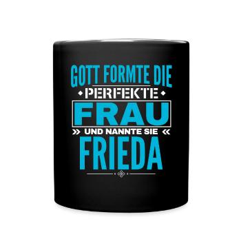 Frieda Name Design - Full Colour Mug - black - Front