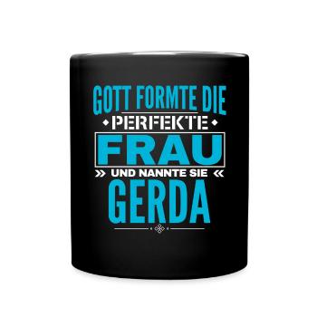 Gerda Name Design - Tasse einfarbig - Schwarz - Vorne