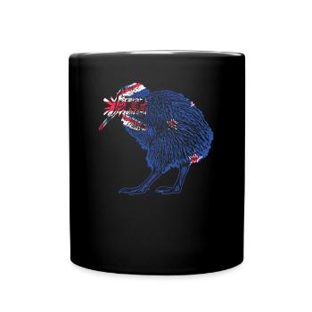 Kiwi Oiseau Drapeau de Nouvelle-Zélande - Mug uni - noir - Devant