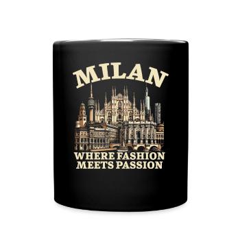 Mailand Italien Reisen Urlaub Italienisch Mailand Skyline - Tasse einfarbig - Schwarz - Vorne