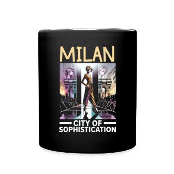 Mailand Italien Reisen Urlaub Italienisch Mailand Skyline - Tasse einfarbig - Schwarz - Vorne