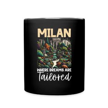 Mailand Italien Reisen Urlaub Italienisch Mailand Skyline - Tasse einfarbig - Schwarz - Vorne