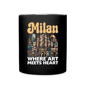 Mailand Italien Reisen Urlaub Italienisch Mailand Skyline - Tasse einfarbig - Schwarz - Vorne