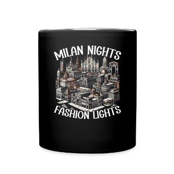Mailand Italien Reisen Urlaub Italienisch Mailand Skyline - Tasse einfarbig - Schwarz - Vorne