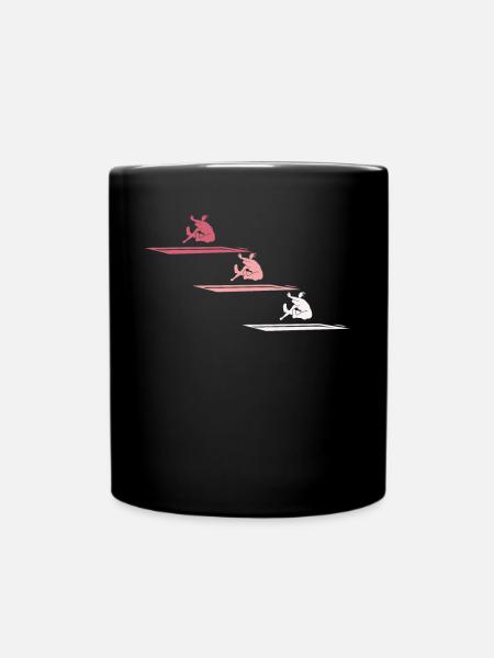Farbenfrohe Weitsprung-Kunst - Tasse einfarbig - Schwarz