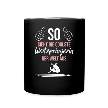 Die coolste Weitspringerin der Welt - Tasse einfarbig - Schwarz - Vorne