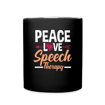 Speech therapist, speech therapist, speech therapist - Full Colour Mug - black - Front