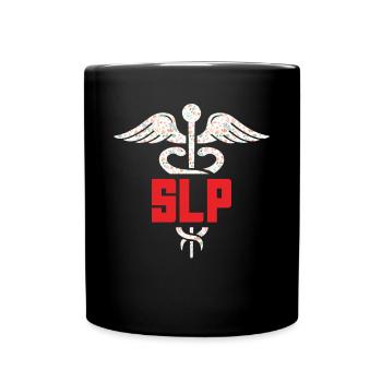 Speech therapist, speech therapist, speech therapist - Full Colour Mug - black - Front