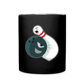 Bowling Bowlingkugel Pin - Tasse einfarbig - Schwarz - Vorne