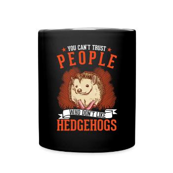 Igel Geschenk Stacheligel - Tasse einfarbig - Schwarz - Vorne