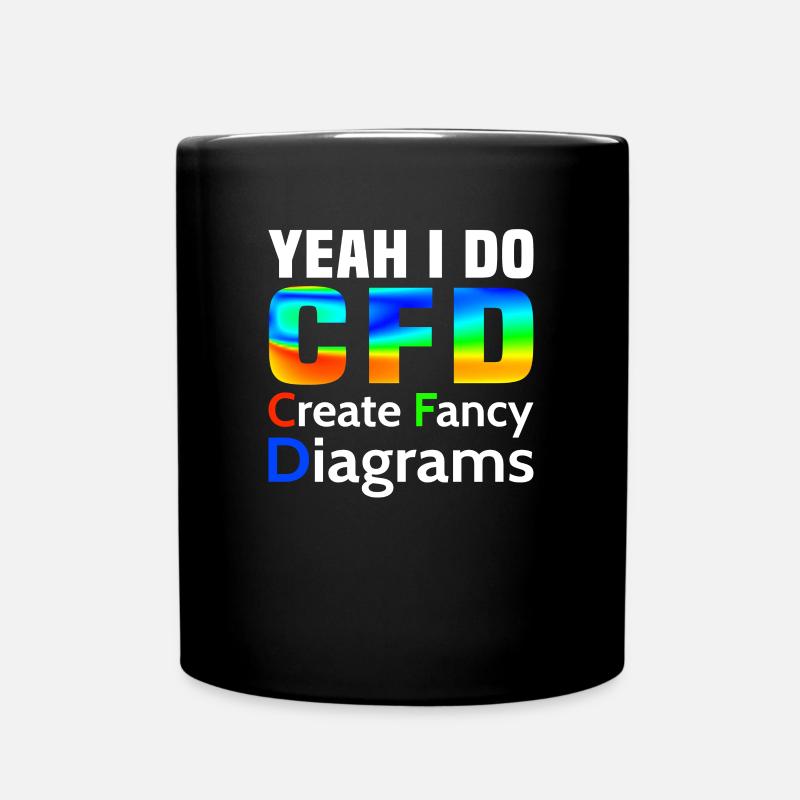 Ja ich mache CFD lustig Fluiddynamik Ingenieur - Tasse einfarbig - Schwarz