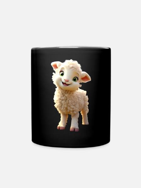 Schaf Lamm Mäh Schäfchen Schäfer Süße Schafe Schaf - Tasse einfarbig - Schwarz